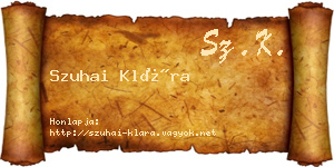 Szuhai Klára névjegykártya