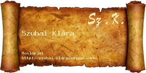Szuhai Klára névjegykártya