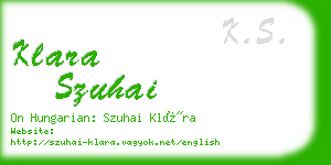 klara szuhai business card